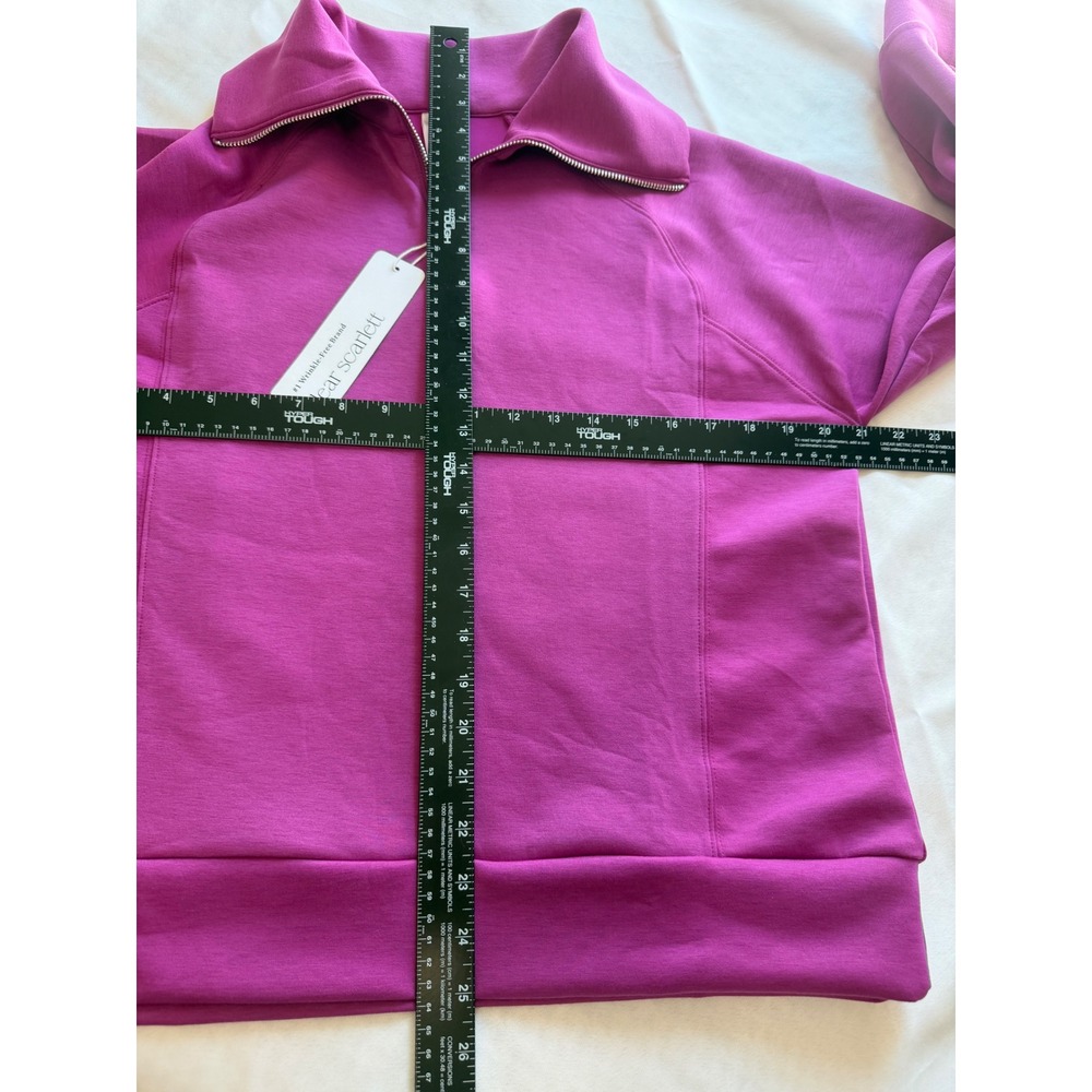 Dear Scarlett Womens Magenta Quarter Zip Pullover Sweatshirt‎ TRV-HAMPTONS Small - Picture 10 of 12